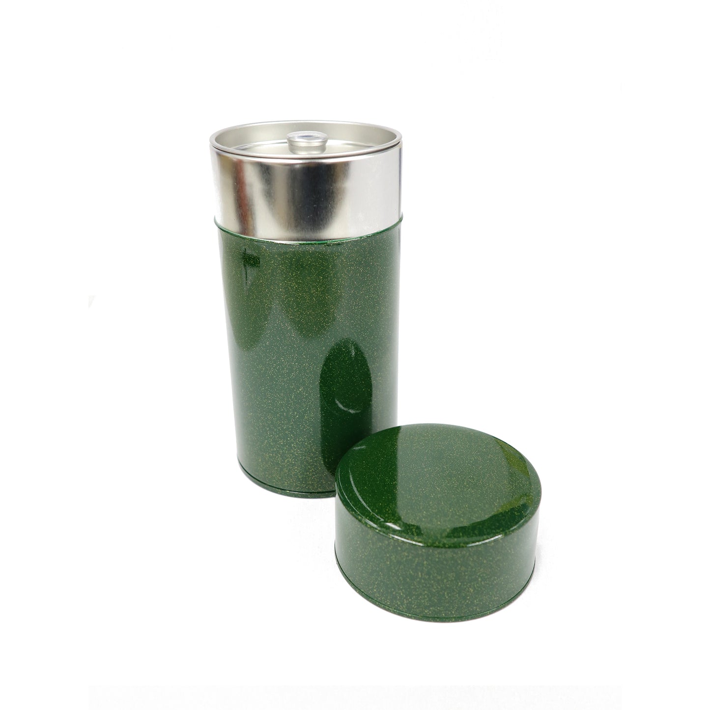 味812 茶筒 金箔塗緑 15cm