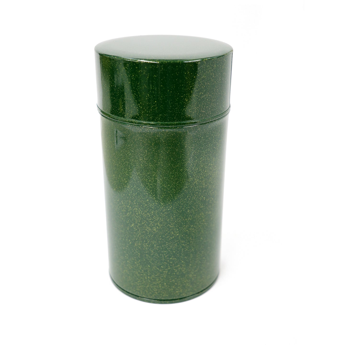 味812 茶筒 金箔塗緑 15cm