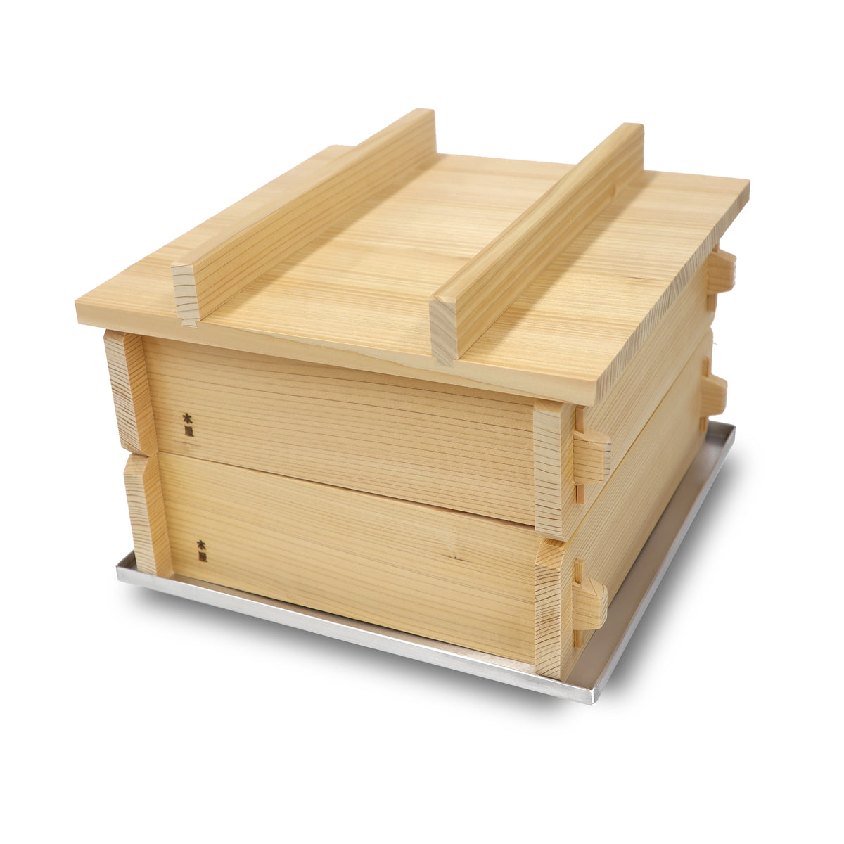 NEW】木屋 角セイロ2段 220㎜ 蒸し板付き 日本製 wooden square 