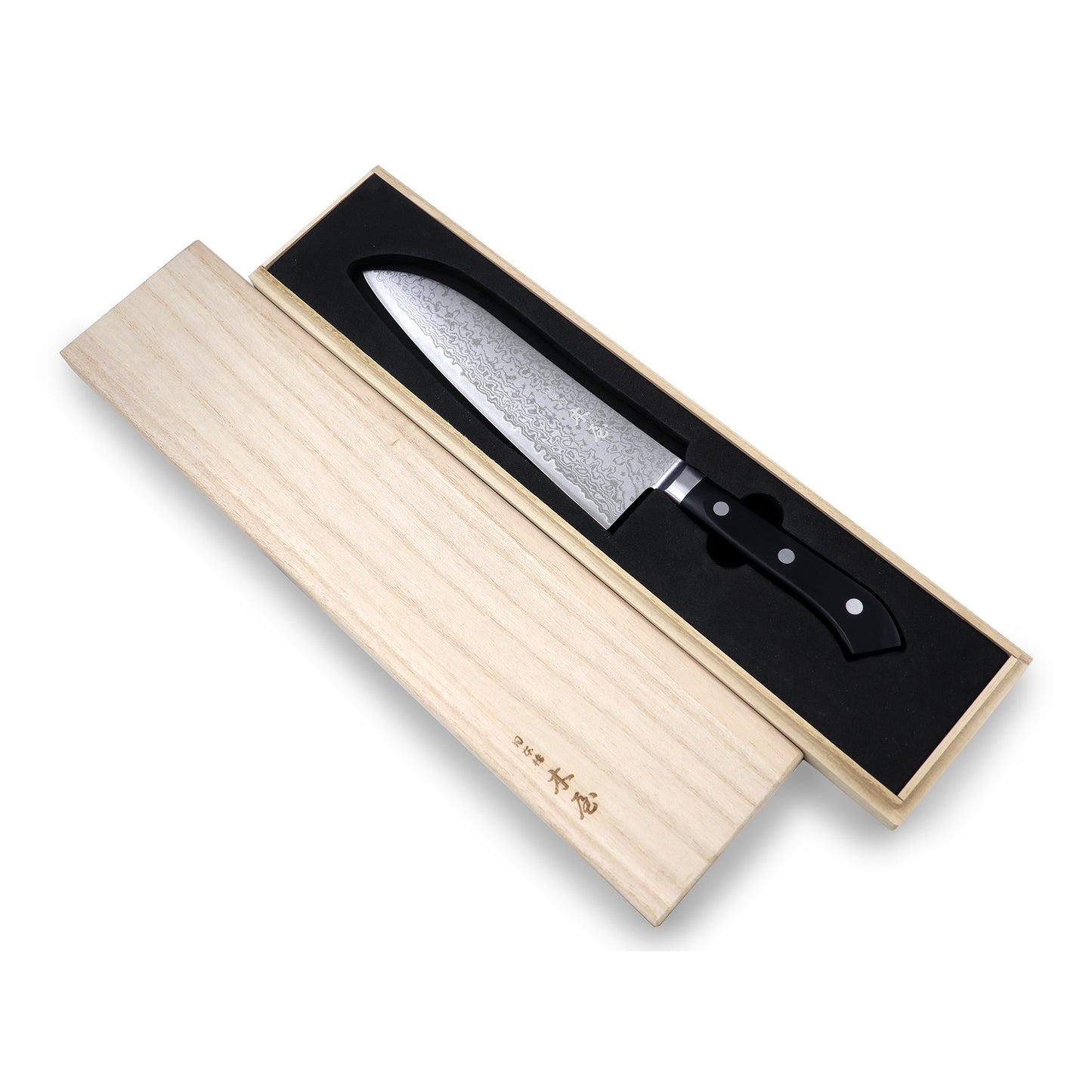 【234周年特別製作】墨流し33層艶消し仕上げ　鎌型包丁（三徳包丁）　180ｍｍ　VG10ステンレス鋼