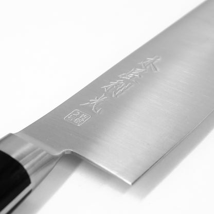 【特別価格】木屋　利光　鎌型包丁（三徳包丁）　青紙三層鍔付　165ｍｍ